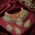 Elegant kundan & meenakari choker set - traditional green & red bridal jewelry with maang tikka