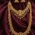 Traditional gold plated lakshmi temple jewelry set – bridal long haram & choker combo for weddings