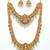 Traditional gold plated lakshmi temple jewelry set – bridal long haram & choker combo for weddings