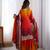 red chinon silk coding dori sequins work palazzo set with dupatta