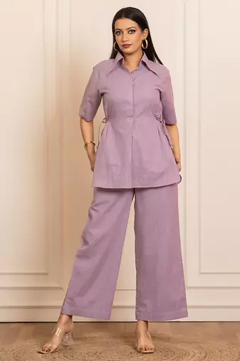 Lavender woven cotton co ord set