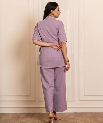 Lavender woven cotton co ord set 2