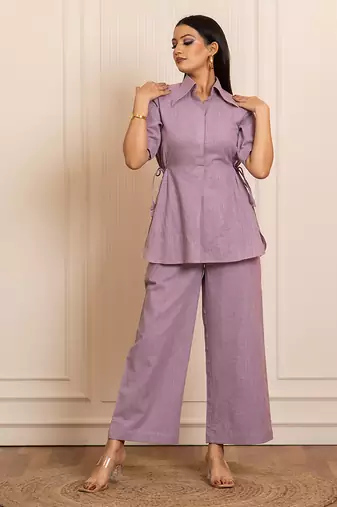 Lavender woven cotton co ord set
