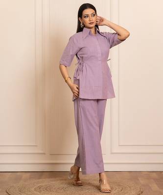 Lavender woven cotton co ord set 4