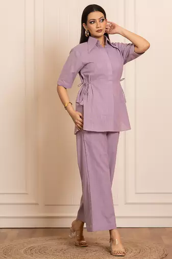 Lavender woven cotton co ord set