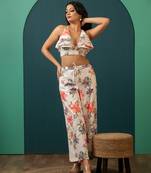 Ivory printed cotton co ord set