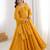 yellow plus size anarkali with dupatta