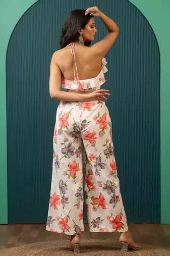 Ivory printed cotton co ord set