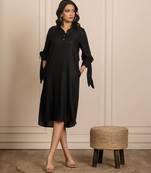 Black woven rayon dress