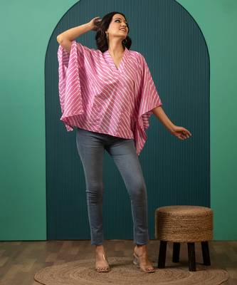 Pink printed cotton top 2