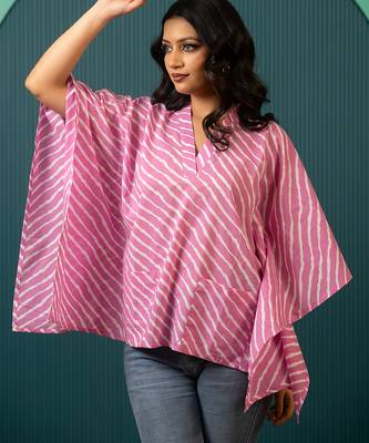 Pink printed cotton top 4