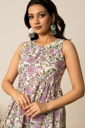 Ivory printed cotton top