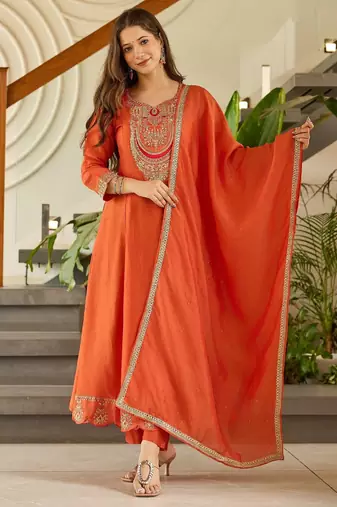 Latest-vichitra-silk-embroidered-kurti-set-dn-1720