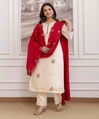 Devmina-chanderi-embroidered-kurti-pant 2