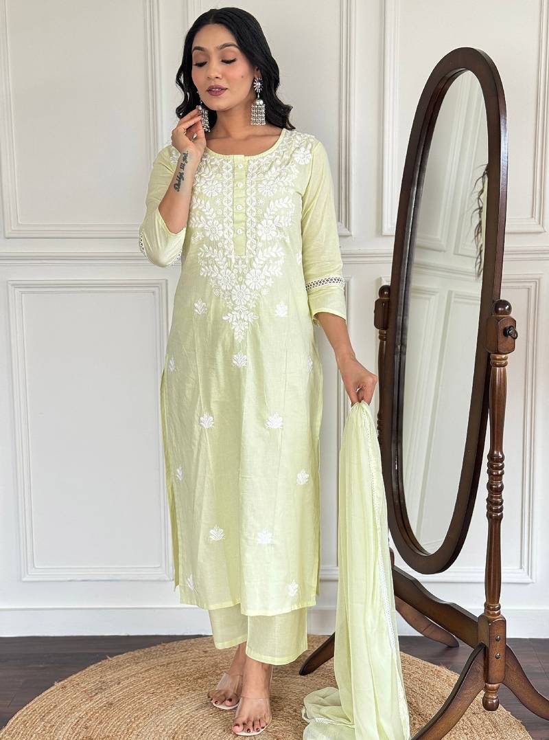 Latest-cotton-embroidery-work-kurti-set-sku-1572