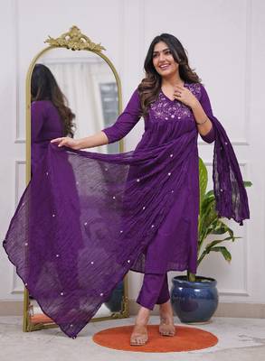 Fancy-viscose-blend-embroidered-kurti-pant-sku-1748 1