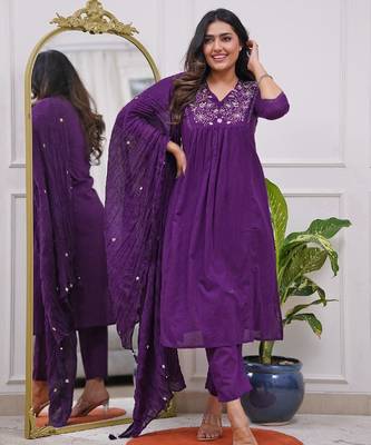 Fancy-viscose-blend-embroidered-kurti-pant-sku-1748 2