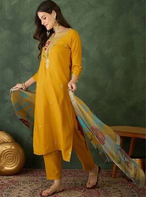 Fancy-rayon-embroidery-work-kurti-set-sku-1802 5
