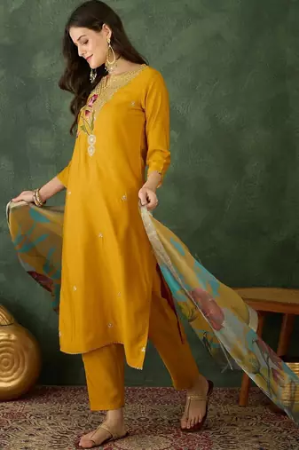 Fancy-rayon-embroidery-work-kurti-set-sku-1802