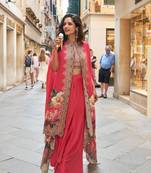 Red crepe wedding-salwar-kameez 