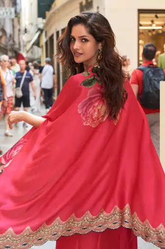 Red crepe wedding-salwar-kameez 