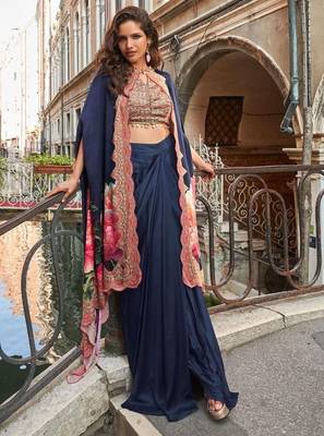 Navy blue crepe wedding-salwar-kameez  1