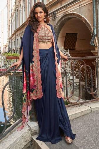 Navy blue crepe wedding-salwar-kameez 