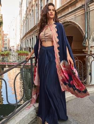 Navy blue crepe wedding-salwar-kameez  2