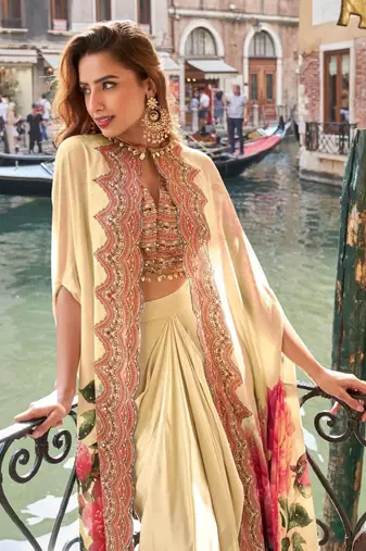Cream crepe wedding-salwar-kameez 