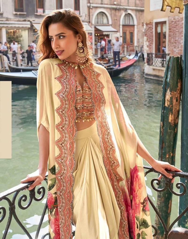 Cream crepe wedding-salwar-kameez 