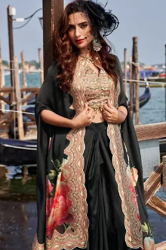 Black crepe wedding-salwar-kameez 