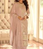 Peach georgette party-wear-salwar-kameez 