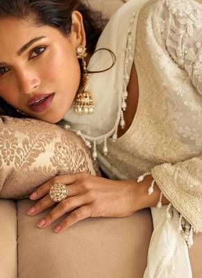 Off white georgette straight-suits  3