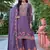 purple chinon embroidered palazzo suit set