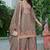 Brown embroidered chinon palazzo style salwar suit