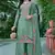 green chinon embroidered palazzo suit set