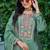 Green embroidered chino palazzo style salwar suit