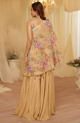 Beige crepe pakistani-salwar-kameez  3