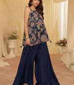 Navy blue crepe wedding-salwar-kameez 
