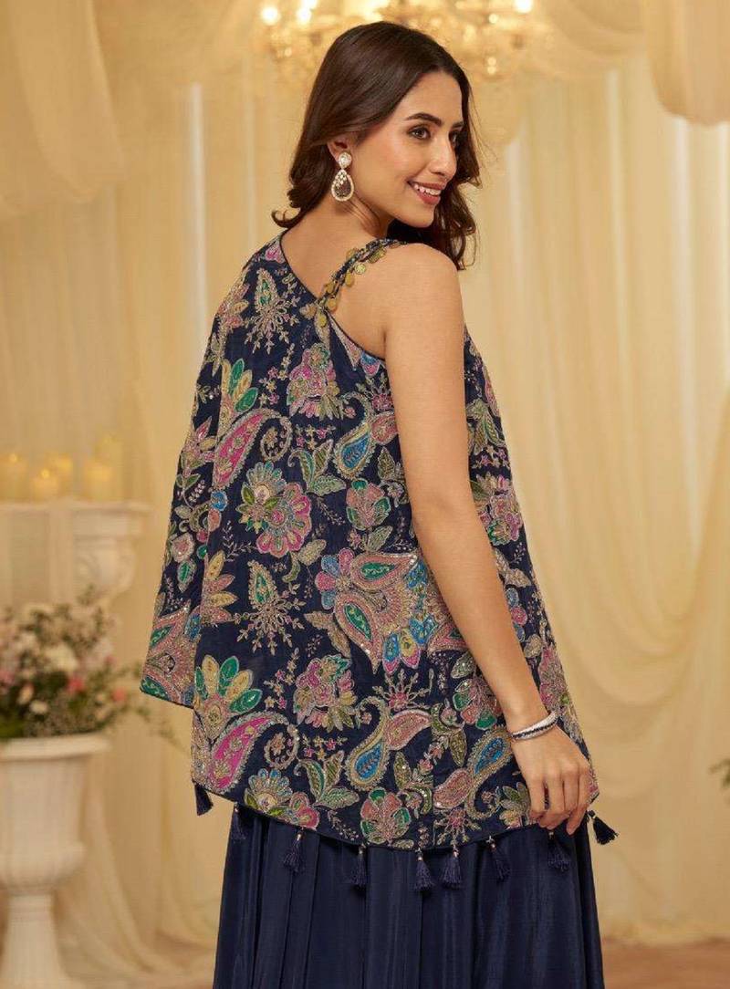 Navy blue crepe wedding-salwar-kameez 