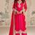 Magenta georgette straight-suits 