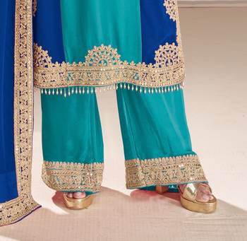 Turquoise georgette pakistani-salwar-kameez  3