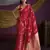 red pure satin handloom weaving silk saree with tussle pallu