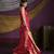 red pure satin handloom weaving silk saree with tussle pallu