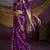 dark magenta pure satin handloom weaving silk saree with tussle pallu