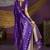purple pure satin handloom weaving silk saree with tussle pallu