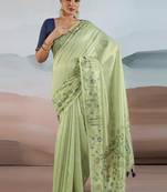 Pista zari tissue brasso weaving saree