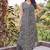 Women olive bottle green printed sleeveless kurta set