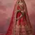 red embroidered silk bridal lehenga choli with double dupatta