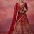 red embroidered silk bridal lehenga choli with double dupatta